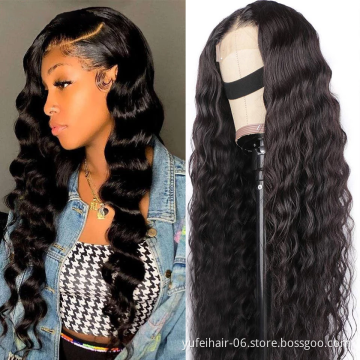 High Quality Human Hair Wigs Virgin Remy Brazilian HD Transparent Frontal Kinky Curly Deep Wave Lace Front Wig For Black Women